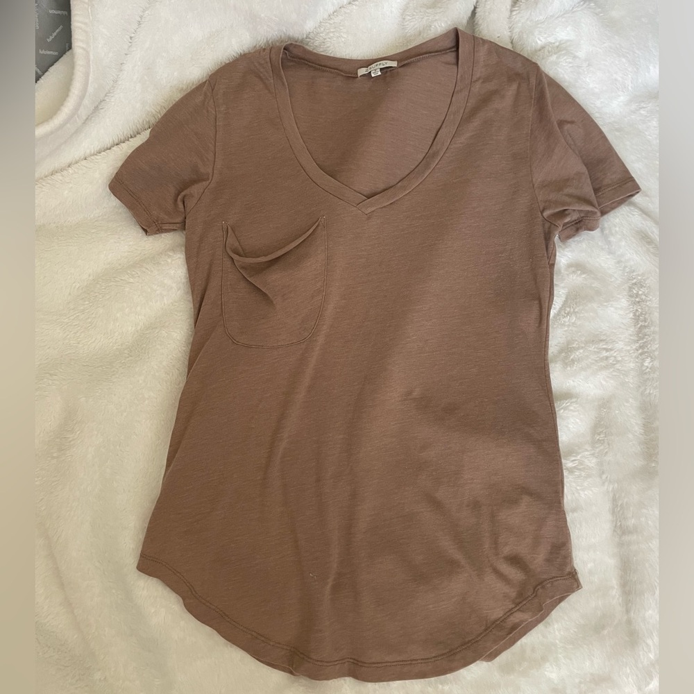 Z supply tan brown pocket shirt in cafe latte - Picture 4 of 6